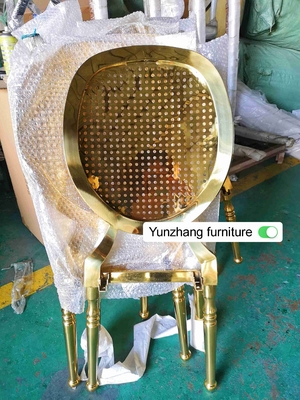 गोल्ड वेडिंग बैंक्वेट चेयर स्टेनलेस स्टील W50xD65xH92cm 6.5KGS