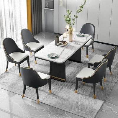 Morden Luxury design marble top dining 6 chairs table set dining room furniture table and chairs for dining room