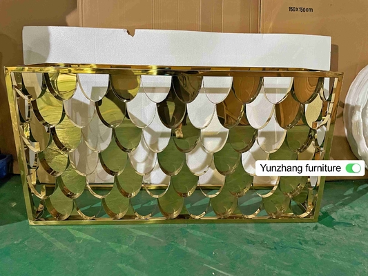 गोल्ड कलर मेटल बार टेबल कंसोल टेबल 150cmx40cmx80cm 201SS