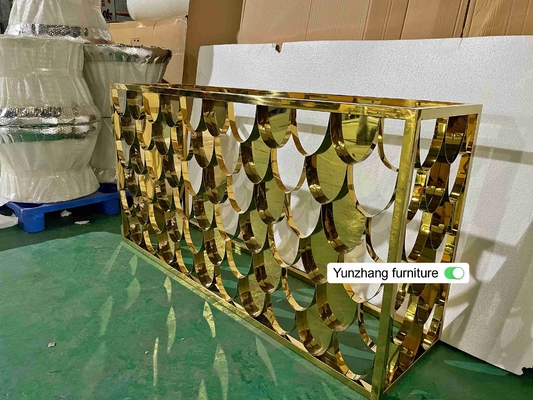 गोल्ड कलर मेटल बार टेबल कंसोल टेबल 150cmx40cmx80cm 201SS