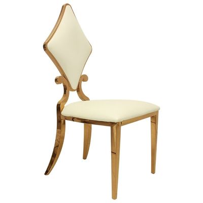 अच्छी कीमत स्टैकेबल स्टेनलेस स्टील वेडिंग चेयर प्रिज्मीय बैक अपहोल्स्टर्ड सीट्स ऑनलाइन