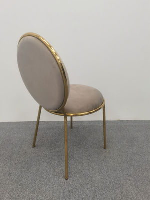 ब्राउन मखमल भोजन कुर्सी गोल पीठ कुर्सी सस्ती गोल भोजन की मेज और कुर्सियां