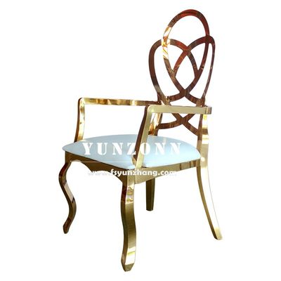 अच्छी कीमत फैंसी शादी के फर्नीचर गुलाब वापस नक्काशीदार होटल रेस्तरां कुर्सी सोने स्टेनलेस स्टील भोज कुर्सी ऑनलाइन