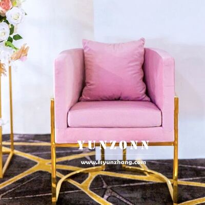 अच्छा दाम आधुनिक एकल सीट सोफा कुर्सी सोने के स्टेनलेस स्टील और रंगीन मखमली तकिया के साथ होटल लिविंग रूम भोजन और मॉल के लिए ऑनलाइन