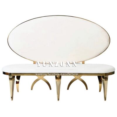 शाही शादी का फर्नीचर कपल सोफा सीट सफेद शादी का सोफा दुल्हन और दूल्हे के लिए होटल हॉल स्टेनलेस स्टील शादी के कार्यक्रम सोफा