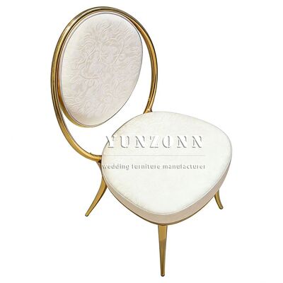 अच्छा दाम आउटडोर शादी के भोज के आयोजनों के लिए लक्जरी टिकाऊ आधुनिक स्टेनलेस स्टील स्वर्ण पैड कुर्सियां ऑनलाइन