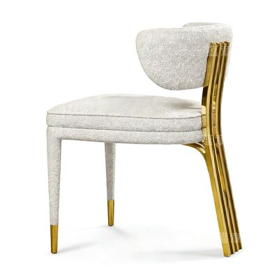 अच्छा दाम सुंदर कुर्सी फैशन डिजाइन भव्य लक्जरी शादी की कुर्सी होटल गोल्डन स्टेनलेस स्टील धातु रात्रिभोज भोजन कुर्सी ऑनलाइन