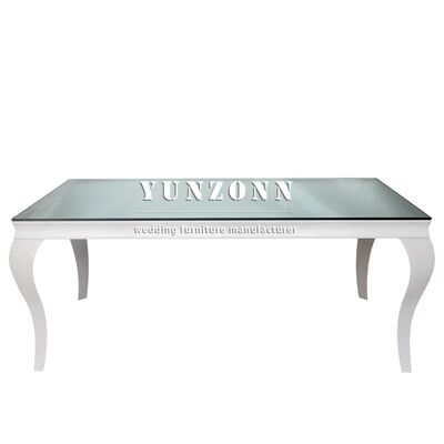 अच्छा दाम शादी डॉटेल टेबल के लिए थोक लोकप्रिय सफेद आयताकार टेबल शादी जन्मदिन आउटडोर कार्यक्रम ऑनलाइन