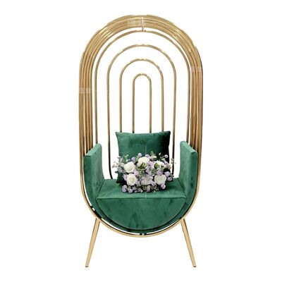 अच्छा दाम पिंजरे का आकार सोने का स्टेनलेस स्टील का सिंहासन राजा शादी के लिए सोने का पक्षी पिंजरे की कुर्सी शादी के आयोजन के लिए भोज भोजन होटल ऑनलाइन