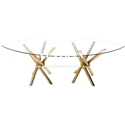 अच्छा दाम बहुआयामी आकार चयन वृत्त आयत दीर्घवृत्त सर्पेंटिन स्टेनलेस स्टील खाने की मेज बेस शादी की मेज बिक्री के लिए ऑनलाइन