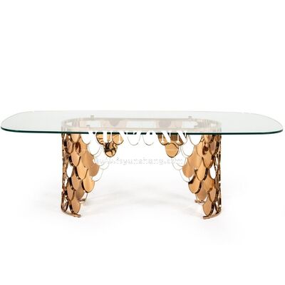 अच्छा दाम आधुनिक लक्जरी ग्लास टॉप स्टेनलेस स्टील केंद्र टुकड़े नई शैली शादी की मेज सजावट खाने के लिए आउटडोर होटल उपयोग ऑनलाइन