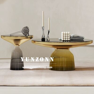अच्छा दाम नॉर्डिक लक्जरी सिंपल डिज़ाइन गोल ग्लास साइड टेबल आधुनिक लिविंग रूम फर्नीचर भोजन और शादियों के लिए घर और होटल के लिए ऑनलाइन