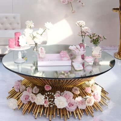 अच्छा दाम तार धातु आधार और दर्पण के साथ दिव्य लक्जरी कॉफी टेबल शीर्ष डिजाइनर कमरे में रहने वाले फर्नीचर और घर की सजावट केंद्र ऑनलाइन