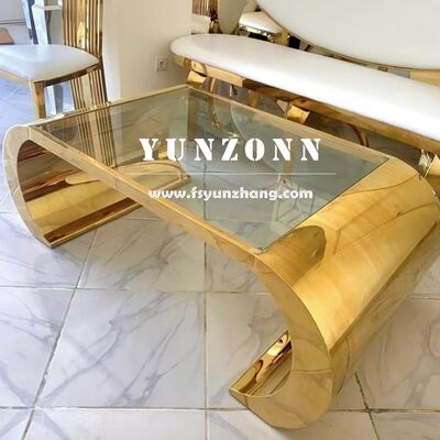 अच्छा दाम लिविंग रूम के लिए ओवल कॉफी टेबल स्टेनलेस स्टील के साथ गोल्ड मिरर एलिगेंट कंटेंपरेरी डिज़ाइन ऑनलाइन