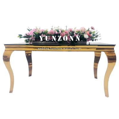 अच्छा दाम बैंकेट या होटल के लिए स्टेनलेस स्टील के साथ थोक आधुनिक काले टेम्पर्ड ग्लास ऑनलाइन