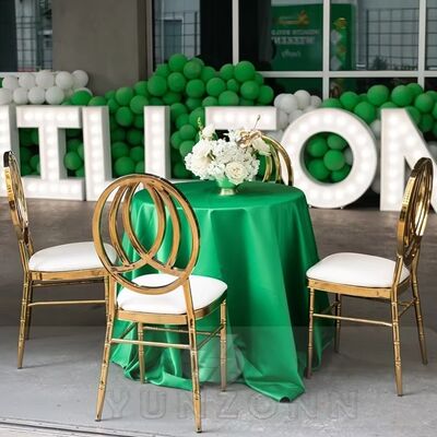 अच्छा दाम विलासिता स्वर्ण डबल रिंग ऑर्बिट कुर्सी आयोजनों के लिए शादी होटल रेस्तरां आउटडोर बार स्टेनलेस स्टील किराये की कुर्सी ऑनलाइन