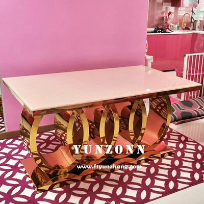 अच्छा दाम आधुनिक ऑडी लक्जरी इतालवी भोजन मेज के साथ प्राचीन संगमरमर शीर्ष स्टील और धातु के साथ रसोई होटल और घर भोजन कक्ष उपयोग के लिए ऑनलाइन