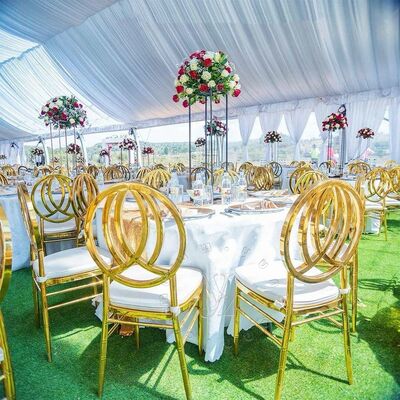 अच्छा दाम अपार्टमेंट होटल शादी समारोहों के लिए आधुनिक स्टेनलेस स्टील भोजन कुर्सी आउटडोर लिविंग रूम रसोई उपयोग-थोक धातु फर्नीचर ऑनलाइन