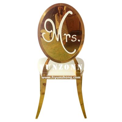 अच्छा दाम आधुनिक डिजाइन धातु भोजन कुर्सियों बैलवेट कवर स्टील के लिए आउटडोर घटनाओं के लिए बैंक्वेट होटल और घर फर्नीचर श्री & श्रीमती ऑनलाइन