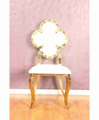 अच्छा दाम लोकप्रिय मध्य पूर्व स्टेनलेस स्टील वेडिंग इवेंट लेदर बैक डाइनिंग चेयर ऑनलाइन