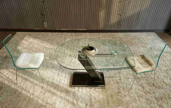 अच्छी कीमत विस्तारणीय अनियमित आकार का घूर्णन शीर्ष डाइनिंग टेबल डाइनिंग रूम के लिए जगह बचाएं ऑनलाइन